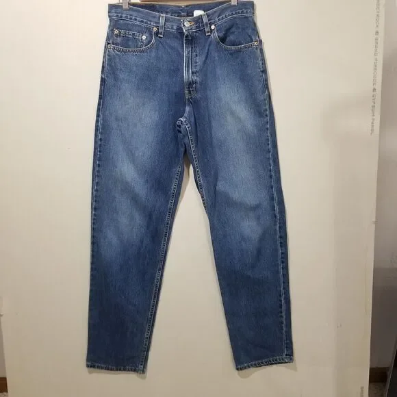 Vintage Levis 550 Jeans Mens 34x34 Y2K Made in USA Baggy Relaxed Medium Wash
